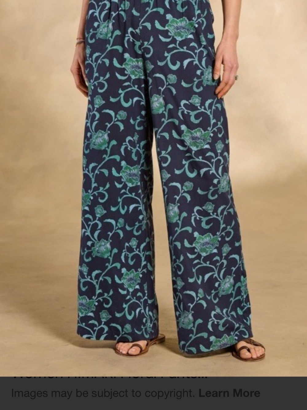 Sundance himari Navy Wide-Leg Pants with Teal Floral Print size XL
